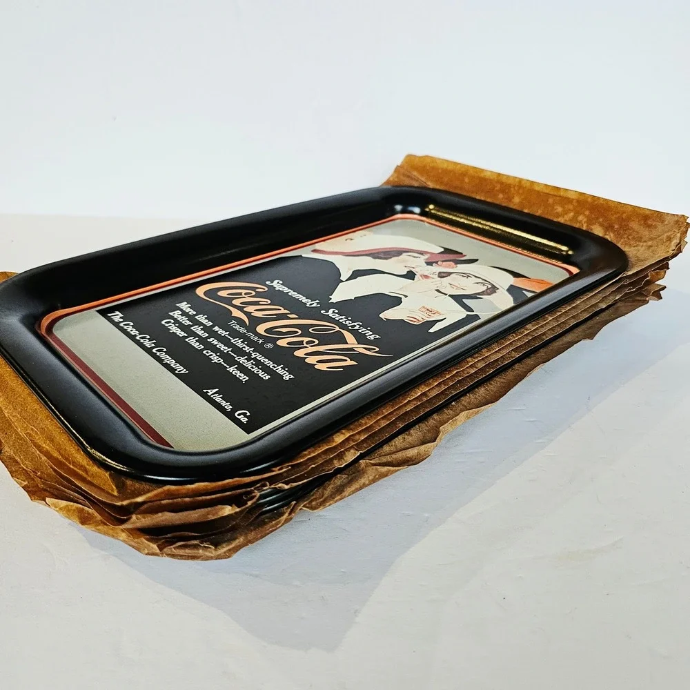 Vintage Coca-Cola Metal Serving Trays Set of 6 Flapper Girl Soda Memorabilia
